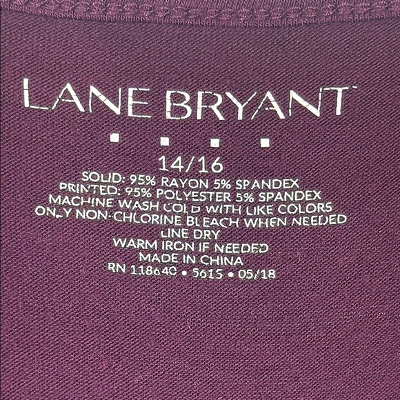 Lane Bryant Casual Purple Floral Back Detail Short Sleeve Top Size 14/16 - Picture 4 of 9